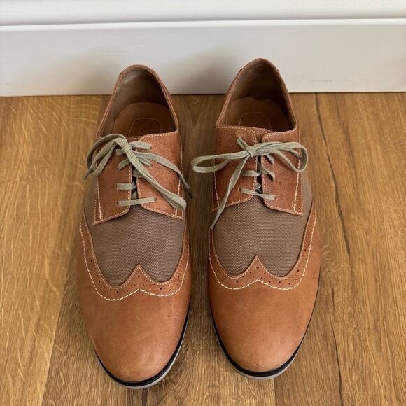 Joe\'s Jeans Brown Leather Lace Up Oxford Shoes with Brogue Detailing | Size 10.5 main image 6